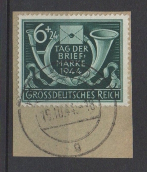 Michel Nr. 904, Tag der Briefmarke auf Briefstück.